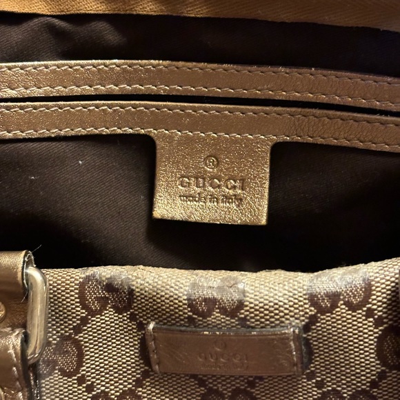 ❤️Gucci AuthenticVintage GG Crystal Gold Medium Joy Boston Bag - Picture 9 of 12